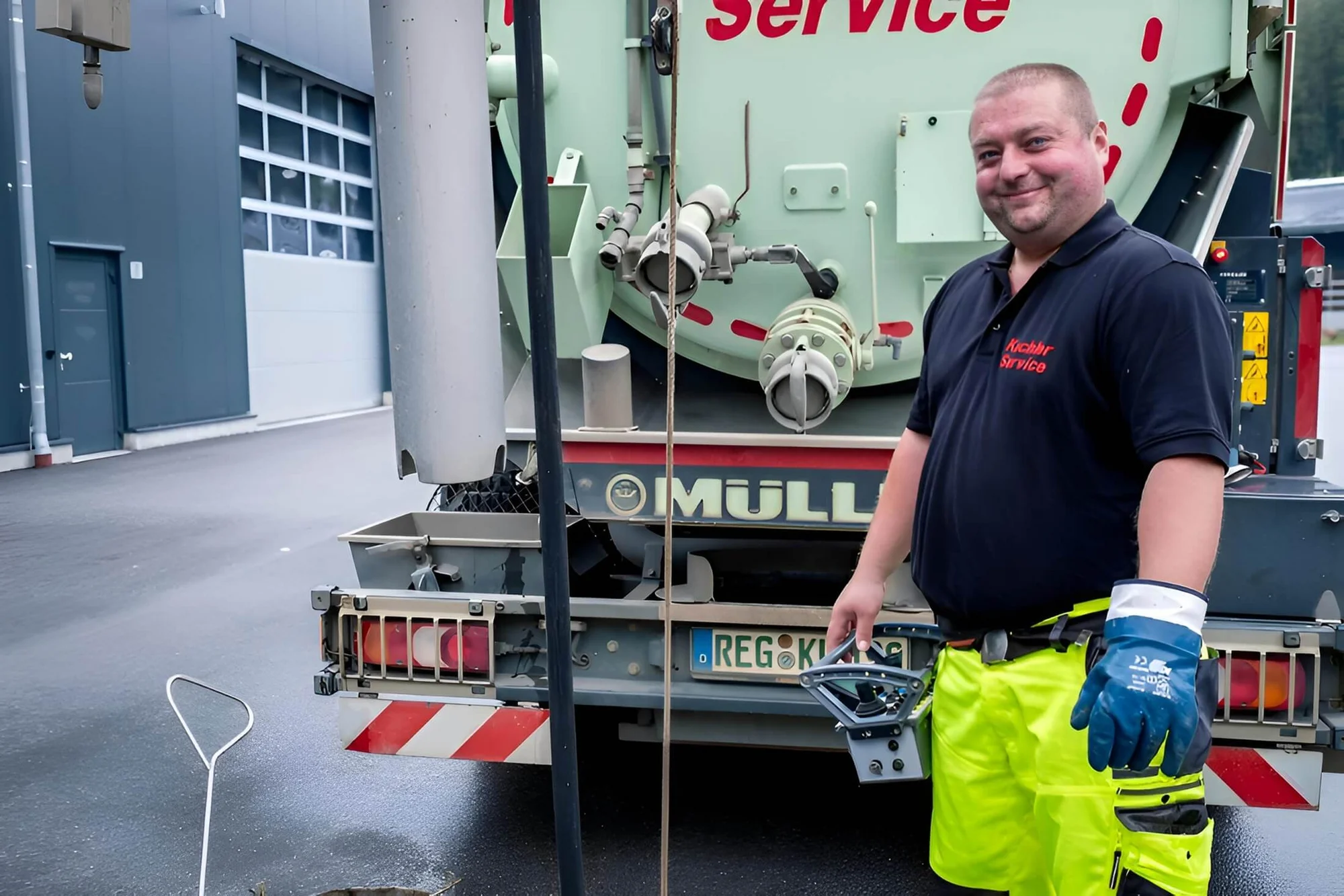 Ablauf einer Kanalreinigung in Eching